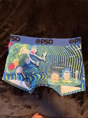 PSD Blue Green Rick and Morty Graphic Boxer Briefs